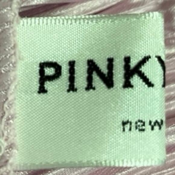 PinkyOtto Pink Elastic Waist High Waist Pleated Straight A-Line Maxi Skirt Sz S - Picture 5 of 6